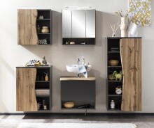 Waschtisch-Set >Kaprun< (B/H/T: 61x55x47 cm) in graphit - 61x55x47 (BxHxT)