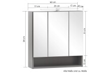 Waschtisch-Set >Kaprun< (B/H/T: 61x200x47 cm) in wotaneiche - 61x200x47 (BxHxT)