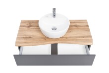 Waschtisch-Set >Kaprun< (B/H/T: 101x200x47 cm) in graphit - 101x200x47 (BxHxT)