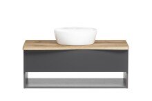 Waschtisch-Set >Kaprun< (B/H/T: 101x200x47 cm) in graphit - 101x200x47 (BxHxT)