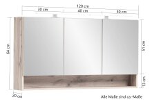 Waschtisch-Set >Kaprun< (B/H/T: 121x200x47 cm) in graphit - 121x200x47 (BxHxT)