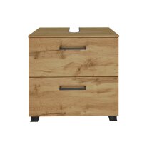 Waschbeckenunterschrank >Manchester< (B/H/T: 60x55x35 cm) in wotaneiche aus MDF