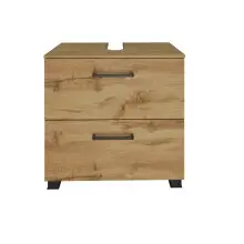 Waschbeckenunterschrank >Manchester< (B/H/T: 60x55x35 cm) in wotaneiche aus MDF