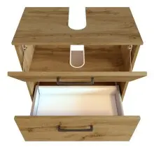 Waschbeckenunterschrank >Manchester< (B/H/T: 60x55x35 cm) in wotaneiche aus MDF