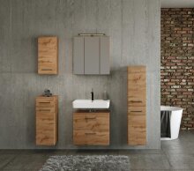 Waschbeckenunterschrank >Manchester< (B/H/T: 60x55x35 cm) in wotaneiche aus MDF