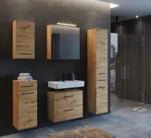 Waschbeckenunterschrank >Manchester< (B/H/T: 60x55x35 cm) in wotaneiche aus MDF