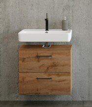 Waschbeckenunterschrank >Manchester< (B/H/T: 60x55x35 cm) in wotaneiche aus MDF