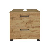 Waschbeckenunterschrank >Manchester< (B/H/T: 60x55x35 cm) in wotaneiche aus MDF