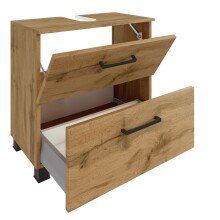 Waschbeckenunterschrank >Manchester< (B/H/T: 60x55x35 cm) in wotaneiche aus MDF