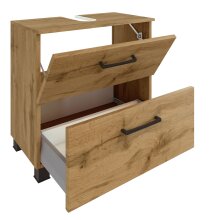 Waschbeckenunterschrank >Manchester< (B/H/T: 60x55x35 cm) in wotaneiche aus MDF