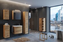 Badezimmerspiegelschrank >Manchester< (B/H/T: 60x64x20 cm) in wotaneiche