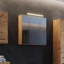 Badezimmerspiegelschrank >Manchester< (B/H/T: 60x64x20 cm) in wotaneiche
