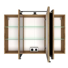 Badezimmerspiegelschrank >Manchester< (B/H/T: 100x64x20 cm) in wotaneiche