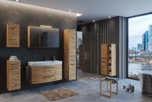 Badezimmerspiegelschrank >Manchester< (B/H/T: 100x64x20 cm) in wotaneiche