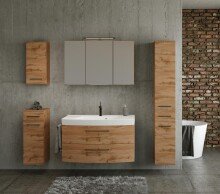 Badezimmerspiegelschrank >Manchester< (B/H/T: 100x64x20 cm) in wotaneiche