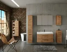 Hängeschrank >Manchester< (B/H/T: 30x64x20 cm) in wotaneiche - 30x64x20 (BxHxT)