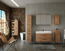 Hängeschrank >Manchester< (B/H/T: 30x64x20 cm) in wotaneiche - 30x64x20 (BxHxT)