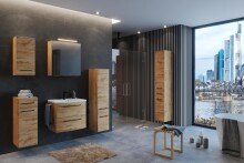 Waschbeckenunterschrank >Manchester< (B/H/T: 30x79x35 cm) in wotaneiche aus MDF