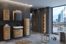 Midischrank >Manchester< (B/H/T: 30x130x35 cm) in wotaneiche - 30x130x35 (BxHxT)