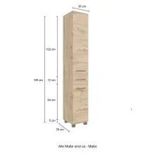 Seitenschrank >Manchester< (B/H/T: 30x180x35 cm) in wotaneiche aus MDF