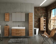 Seitenschrank >Manchester< (B/H/T: 30x180x35 cm) in wotaneiche aus MDF