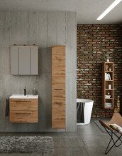 Wandregal >Manchester< (B/H/T: 25x130x33 cm) in wotaneiche - 25x130x33 (BxHxT)