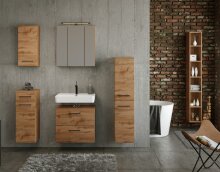 Seitenschrank >Manchester< (B/H/T: 25x180x33 cm) in wotaneiche aus MDF
