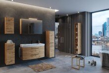 Seitenschrank >Manchester< (B/H/T: 25x180x33 cm) in wotaneiche aus MDF