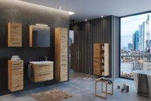 Midischrank >Manchester< (B/H/T: 55x130x33 cm) in wotaneiche - 55x130x33 (BxHxT)