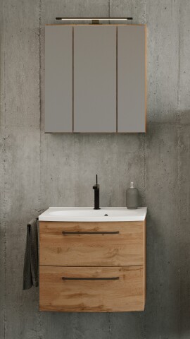 Waschtisch-Set >Manchester< (B/H/T: 60x200x45 cm) in wotaneiche aus MDF