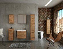 Waschtisch-Set >Manchester< (B/H/T: 60x200x45 cm) in wotaneiche aus MDF