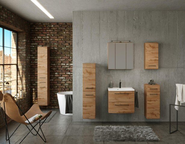 Waschtisch-Set >Manchester< (B/H/T: 120x200x45 cm) in wotaneiche aus MDF