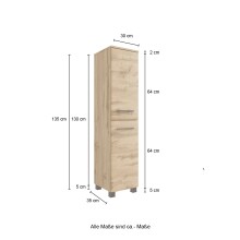 Waschtisch-Set >Manchester< (B/H/T: 130x200x50 cm) in wotaneiche aus MDF