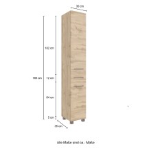 Waschtisch-Set >Manchester< (B/H/T: 130x200x50 cm) in wotaneiche aus MDF