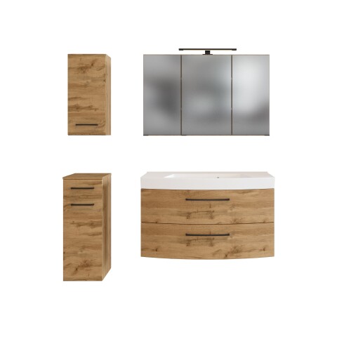 Waschtisch-Set >Manchester< (B/H/T: 130x200x50 cm) in wotaneiche aus MDF