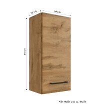 Waschtisch-Set >Manchester< (B/H/T: 130x200x50 cm) in wotaneiche aus MDF