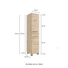 Waschtisch-Set >Manchester< (B/H/T: 120x200x35 cm) in wotaneiche aus MDF