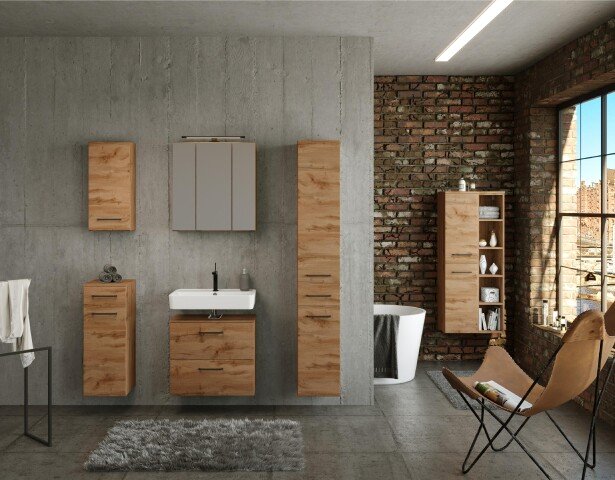 Waschtisch-Set >Manchester< (B/H/T: 120x200x35 cm) in wotaneiche aus MDF