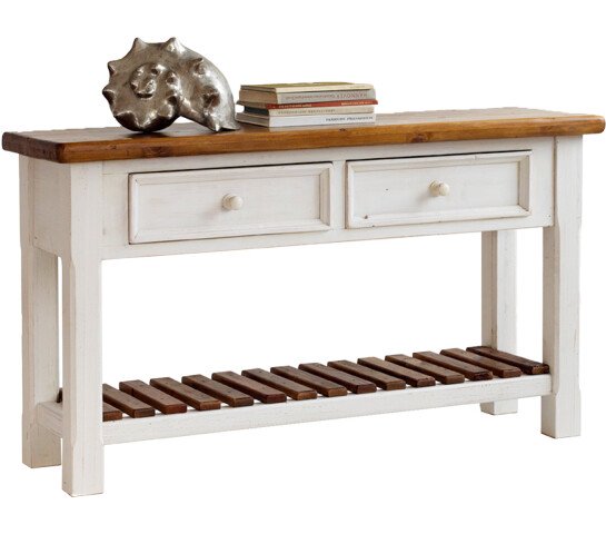 Anrichte >Boscobe< in Weiß aus Massivholz - 130x75x40cm (BxHxT)
