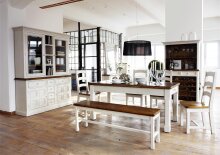 Sideboard >Boscobe< in Weiß aus Massivholz - 160x90x45cm (BxHxT)