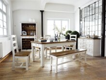 Sideboard >Boscobe< in Weiß aus Massivholz - 160x90x45cm (BxHxT)