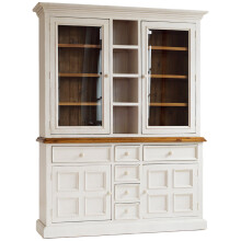 Buffet >Boscobe< in Weiß aus Massivholz - 166x215x45cm (BxHxT)