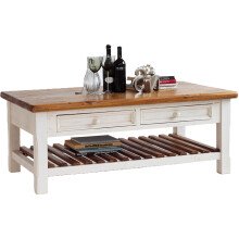 Couchtisch >Boscobe< in Weiß aus Massivholz - 140x55x80cm (BxHxT)