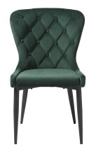 Stuhl >GRANBY< (2er Set) (B/H/T: 57x93x61 cm) in grün aus Metall, Samt - 57x93x61 (BxHxT)