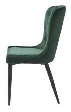 Stuhl >GRANBY< (2er Set) (B/H/T: 57x93x61 cm) in grün aus Metall, Samt - 57x93x61 (BxHxT)