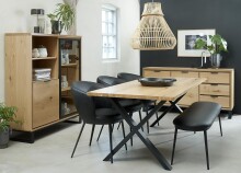 Highboard >LIVORNO< (B/H/T: 123x139x42 cm) in Wildeiche - 123x139x42 (BxHxT)