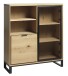 Highboard >LIVORNO< (B/H/T: 123x139x42 cm) in Wildeiche - 123x139x42 (BxHxT)