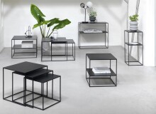 Beistelltisch >PEBBLE< (B/H/T: 35x80x35 cm) in schwarz - 35x80x35 (BxHxT)