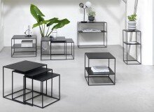 Beistelltisch >PEBBLE< (B/H/T: 65x50x65 cm) in schwarz - 65x50x65 (BxHxT)