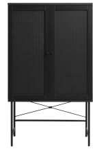 Highboard >PENSACOLA< (B/H/T: 80x135x40 cm) in schwarz - 80x135x40 (BxHxT)